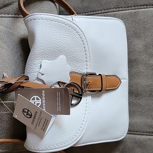 Giani Bernini White/pebble crossbody,New with tags